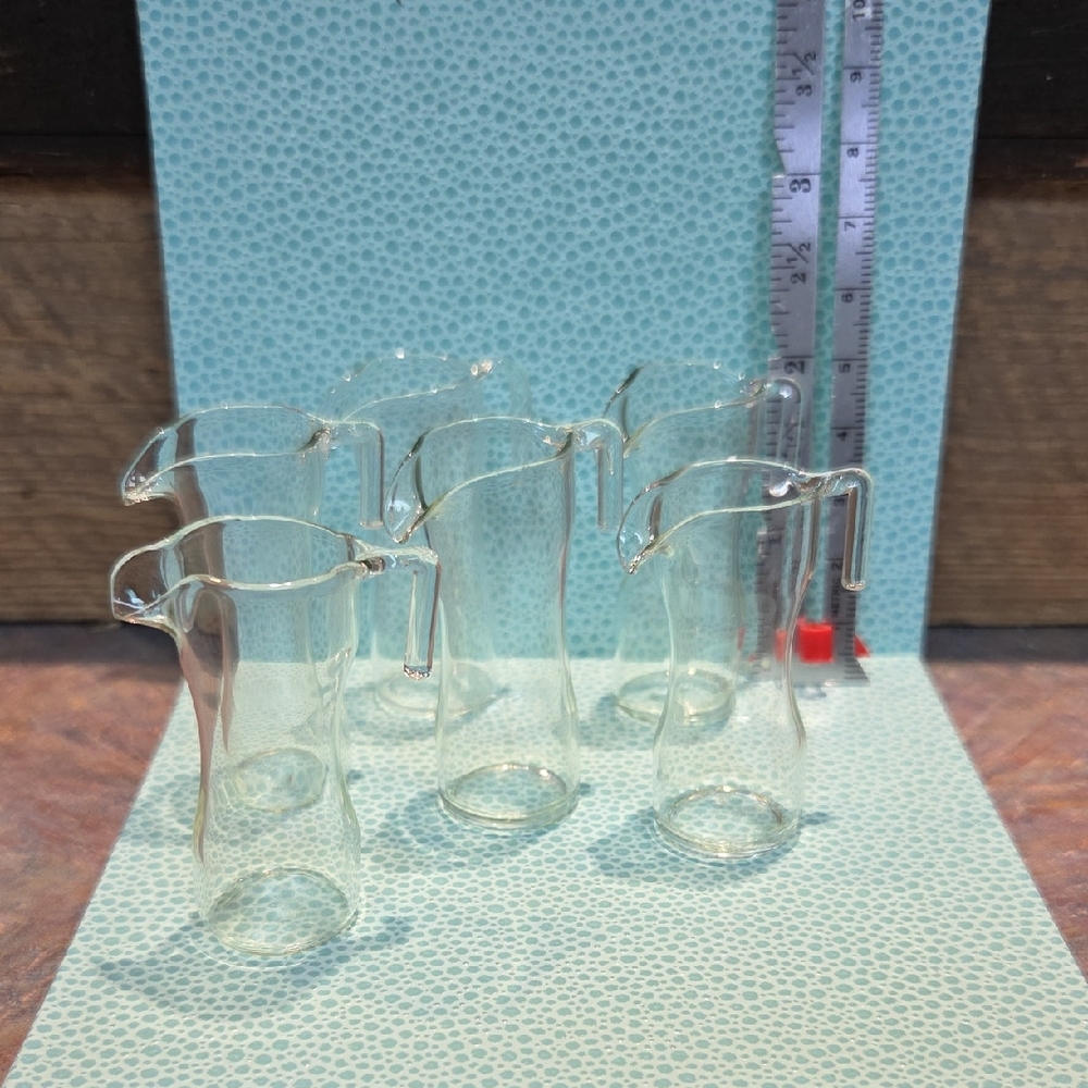 Set of Clear Glass Mini Pitchers